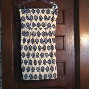 J Crew Strapless Embroidered Dress